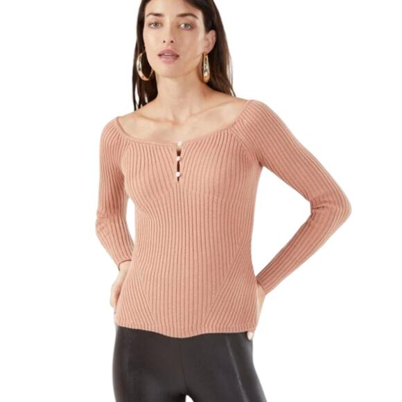 *NWOT BCBGMAXAZRIA Wool-Blend Sweater Orange Top – Sz M - Picture 3 of 7